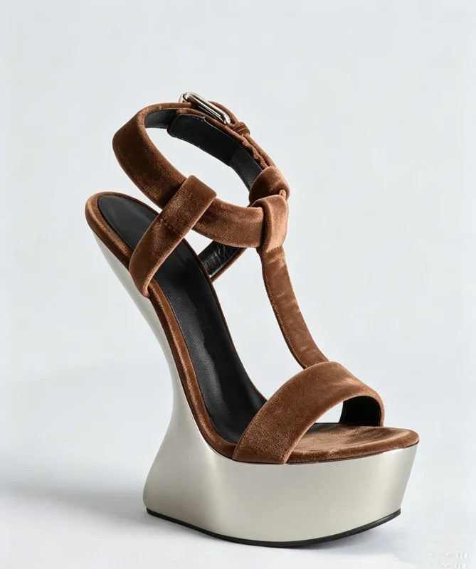 Sculptura Velvet Platform Heels