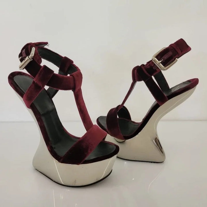 Sculptura Velvet Platform Heels