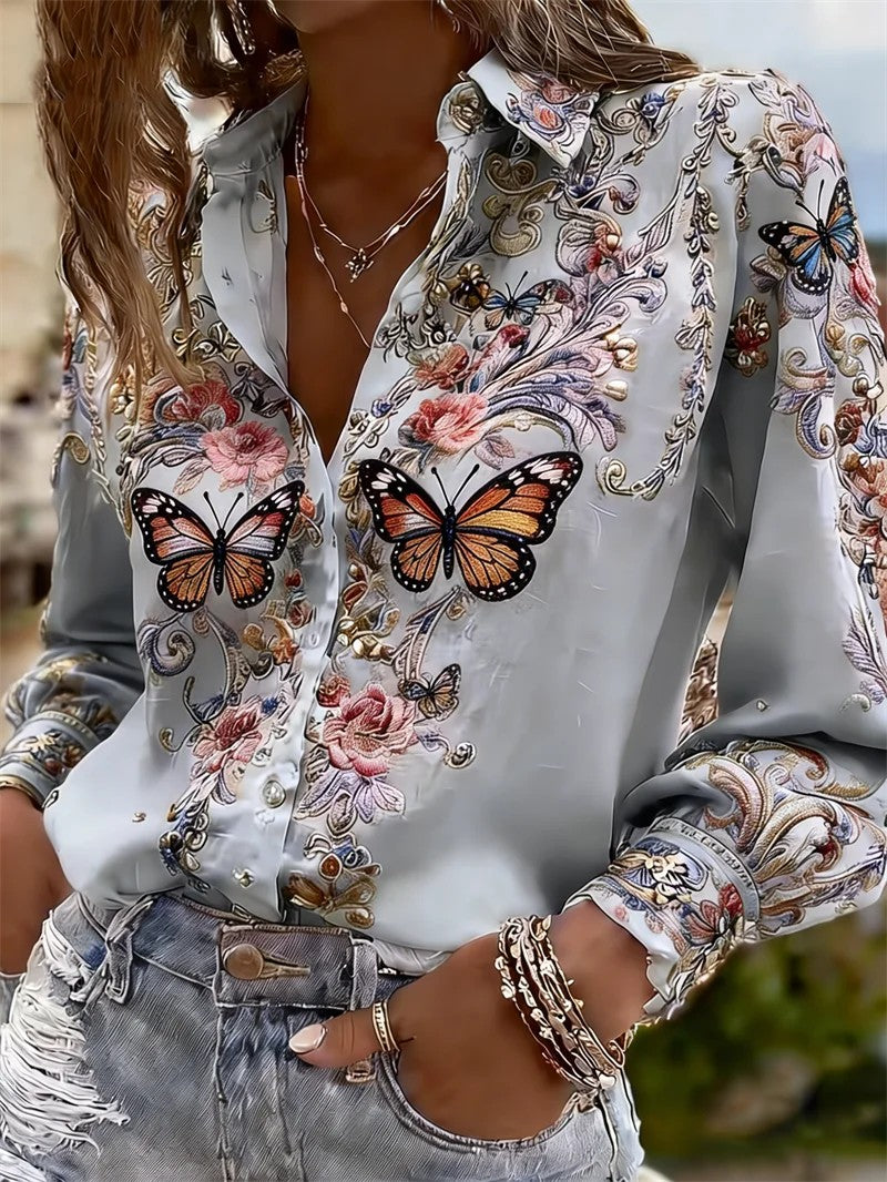 Farfalla Butterfly Print Shirt