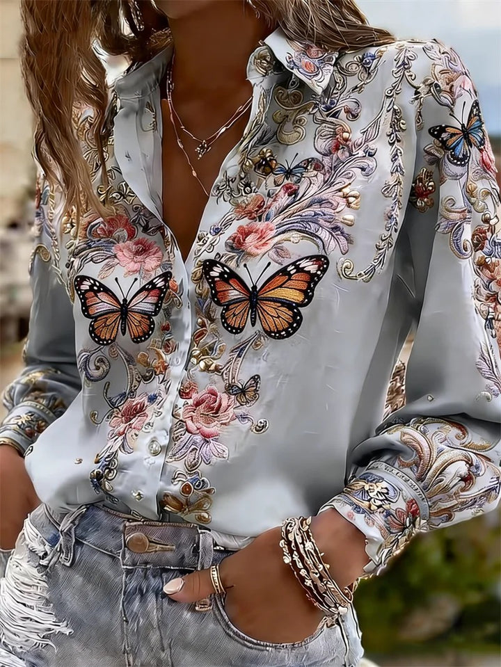 Farfalla Butterfly Print Shirt