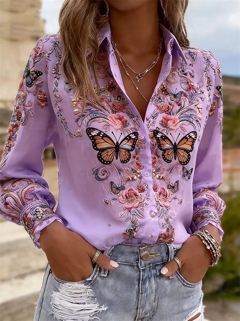 Farfalla Butterfly Print Shirt