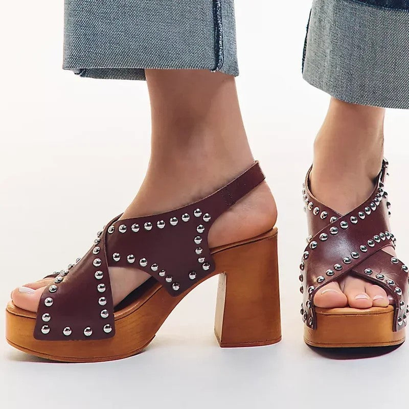 Roccia Studded Platform Sandals