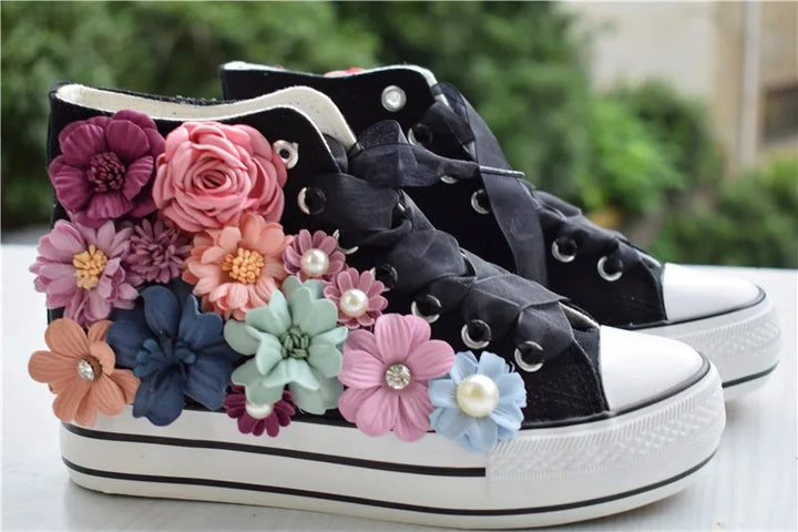 Giardino Floral High-Top Sneakers