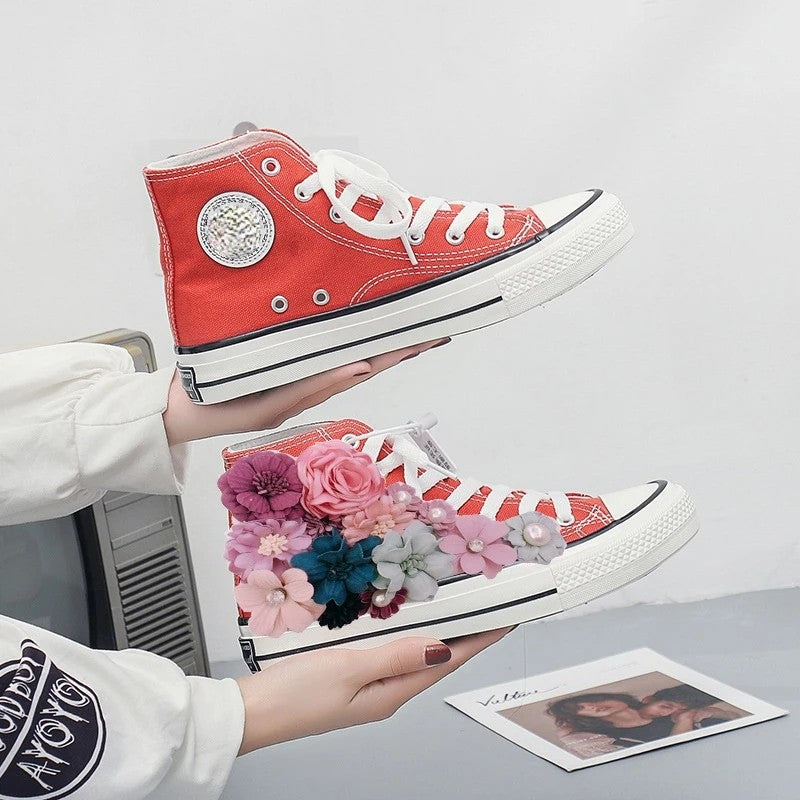 Giardino Floral High-Top Sneakers