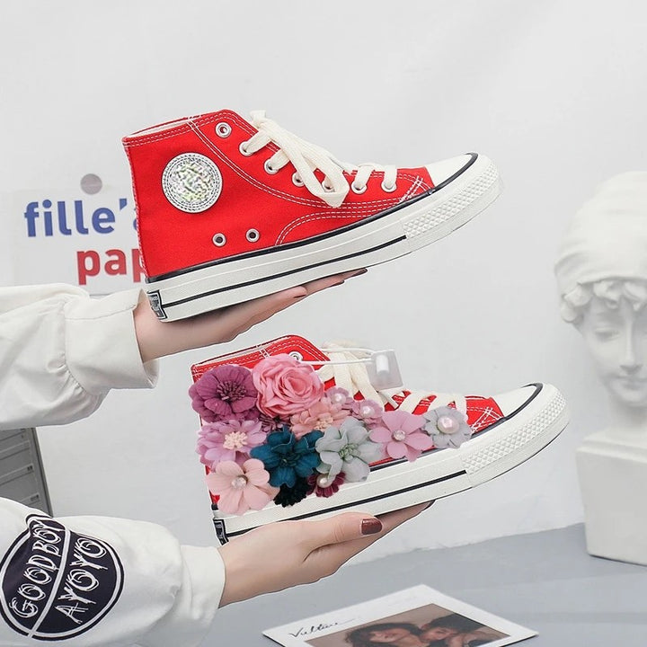 Giardino Floral High-Top Sneakers