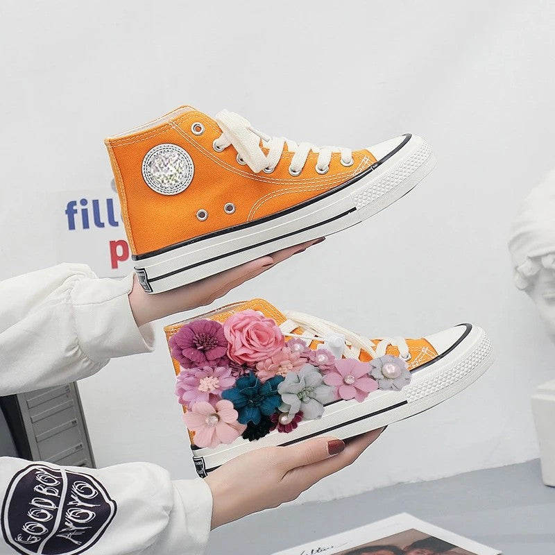 Giardino Floral High-Top Sneakers
