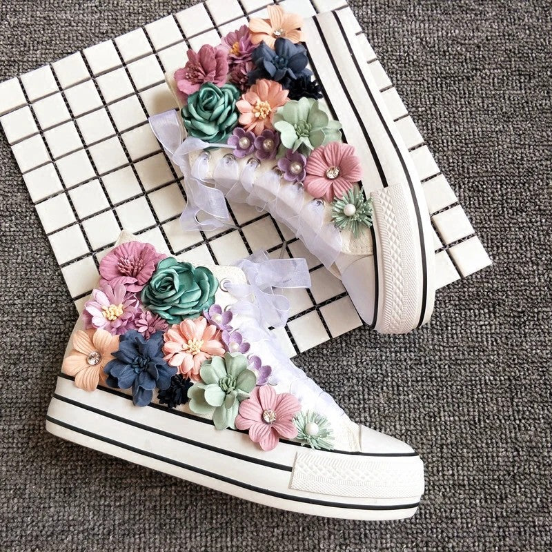 Giardino Floral High-Top Sneakers