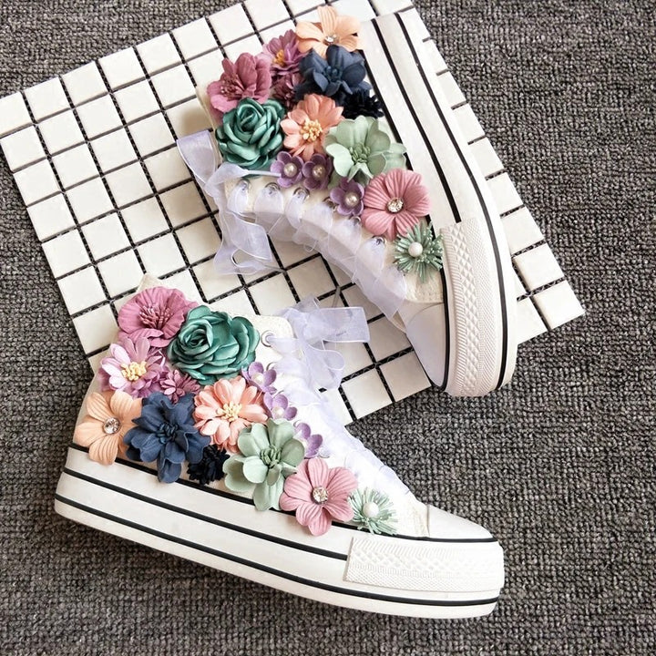 Giardino Floral High-Top Sneakers