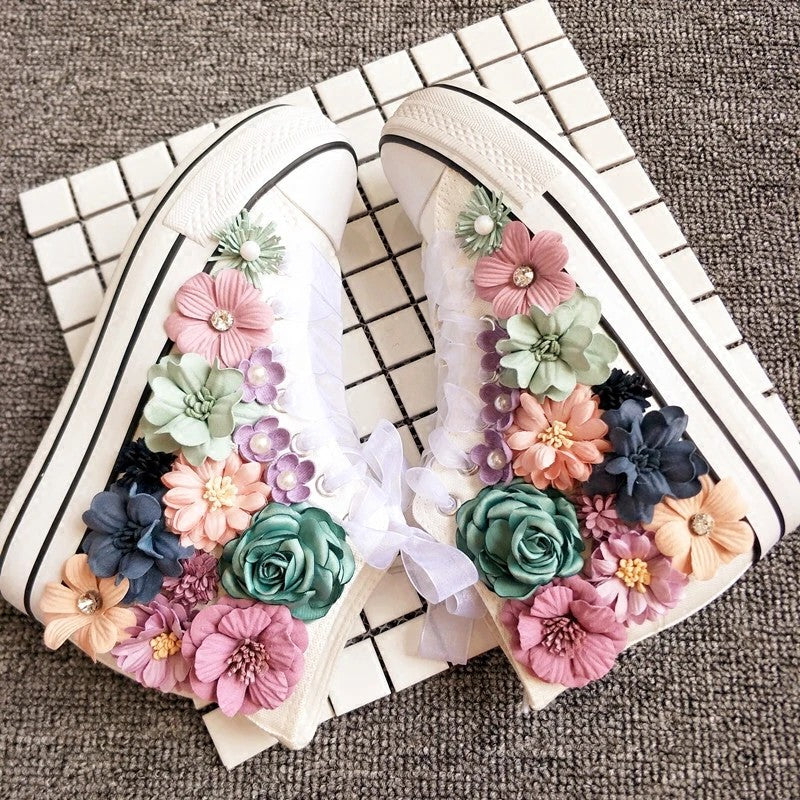 Giardino Floral High-Top Sneakers
