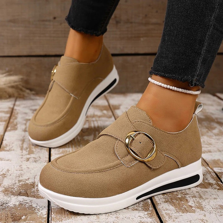 Saddler Buckle Platform Loafers