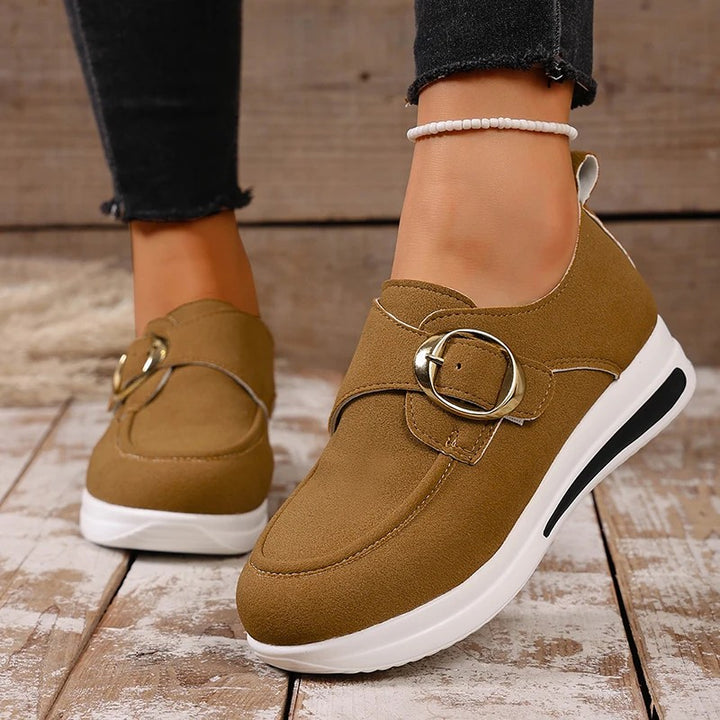 Saddler Buckle Platform Loafers