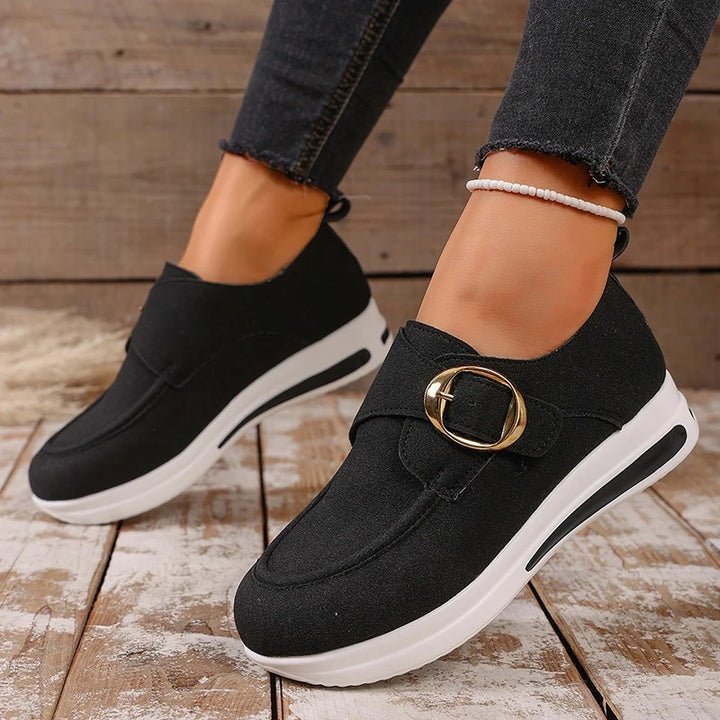 Saddler Buckle Platform Loafers