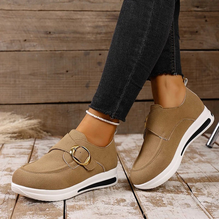 Saddler Buckle Platform Loafers