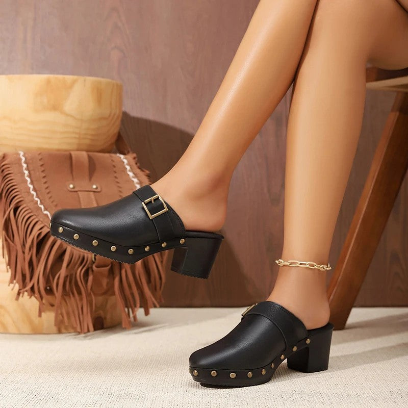 Zoccola Studded Clog Mules