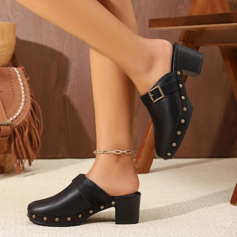 Zoccola Studded Clog Mules