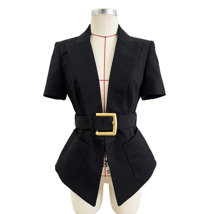 Cintura Belted Short-Sleeve Blazer
