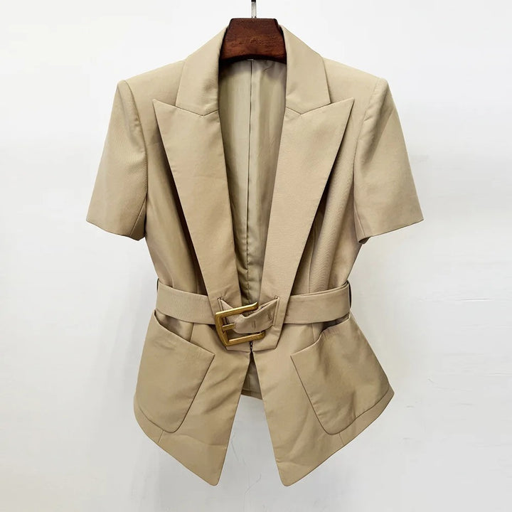 Cintura Belted Short-Sleeve Blazer