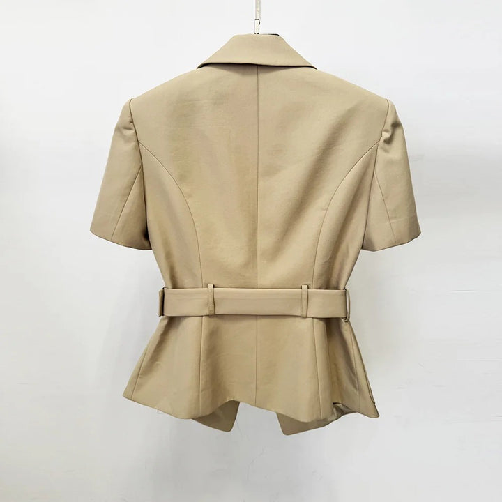 Cintura Belted Short-Sleeve Blazer