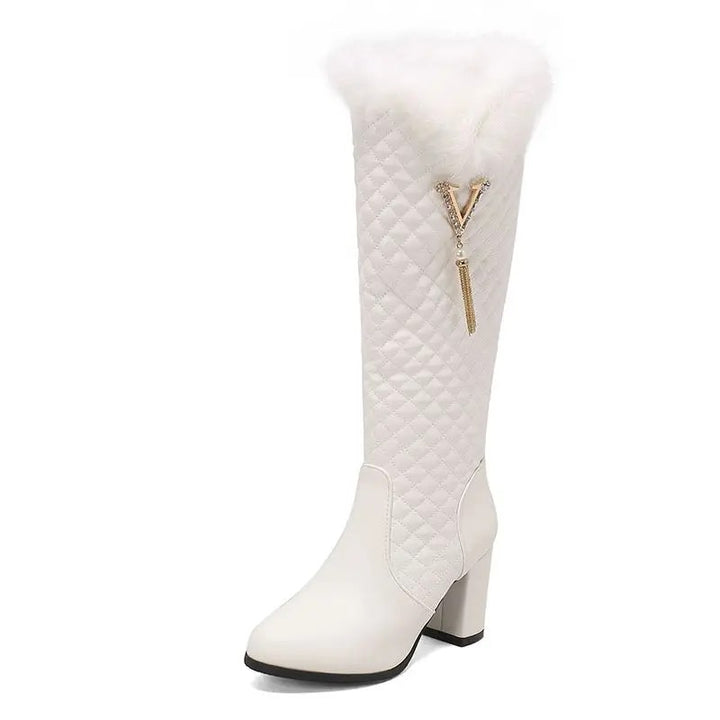 Alpina Fur-Cuff Knee Boots