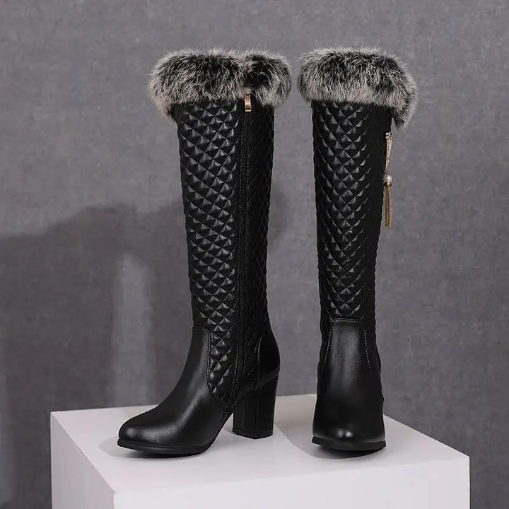 Alpina Fur-Cuff Knee Boots