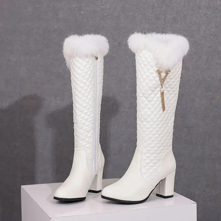 Alpina Fur-Cuff Knee Boots