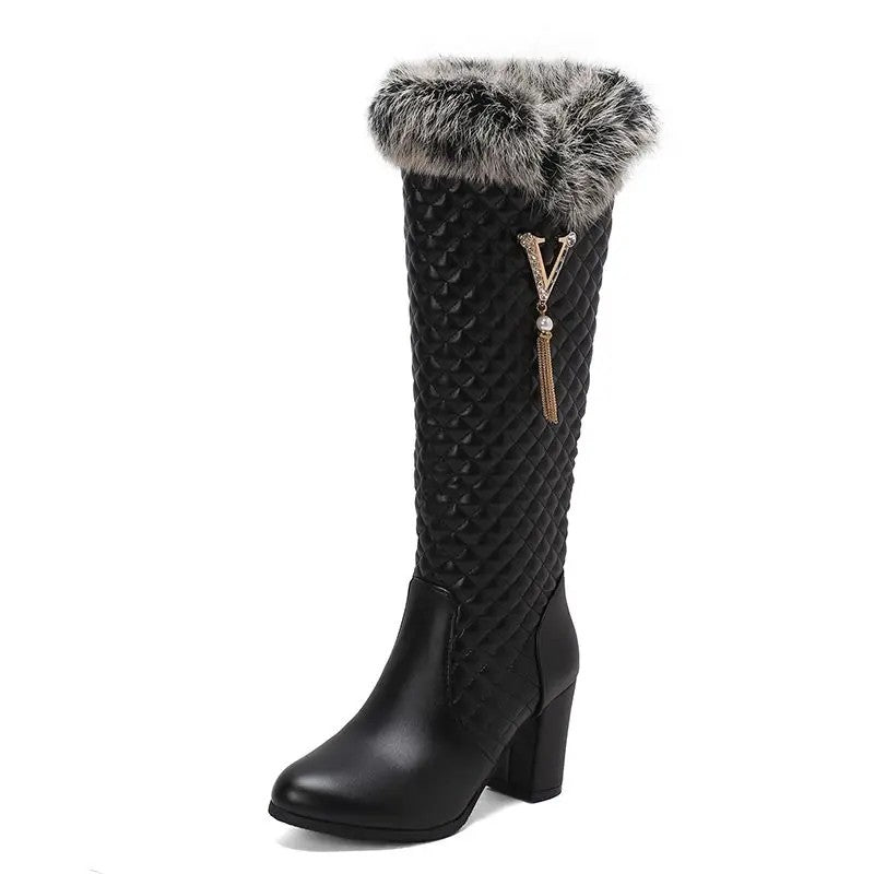 Alpina Fur-Cuff Knee Boots