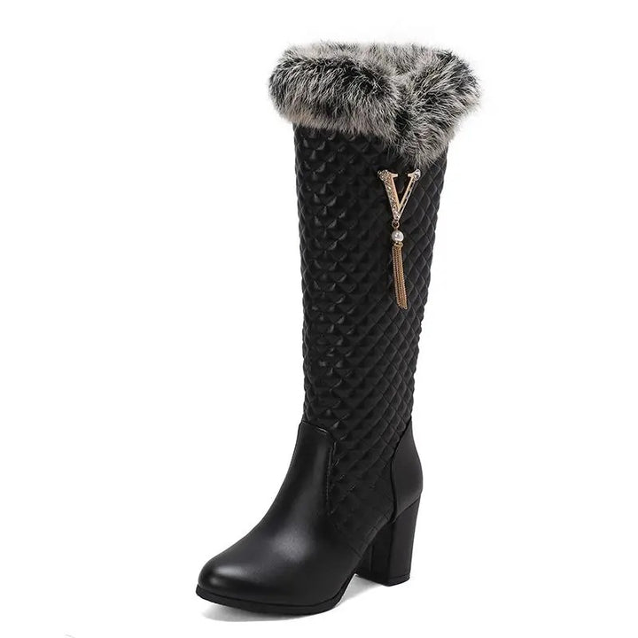 Alpina Fur-Cuff Knee Boots
