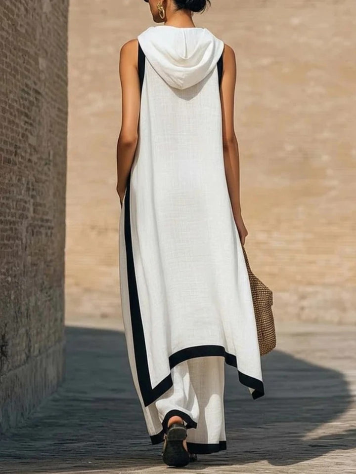 Sirocco Contrast-Trim Sleeveless Set