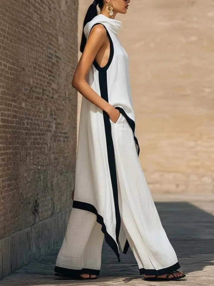 Sirocco Contrast-Trim Sleeveless Set
