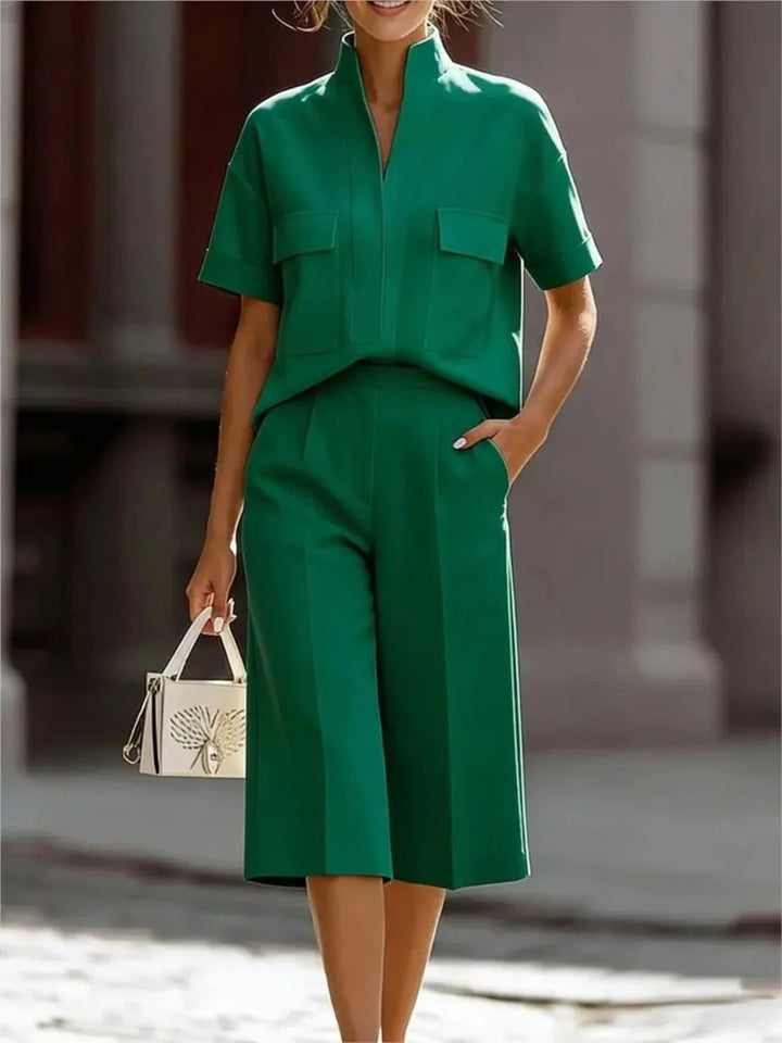 Palazzina Stand-Collar Culotte Set