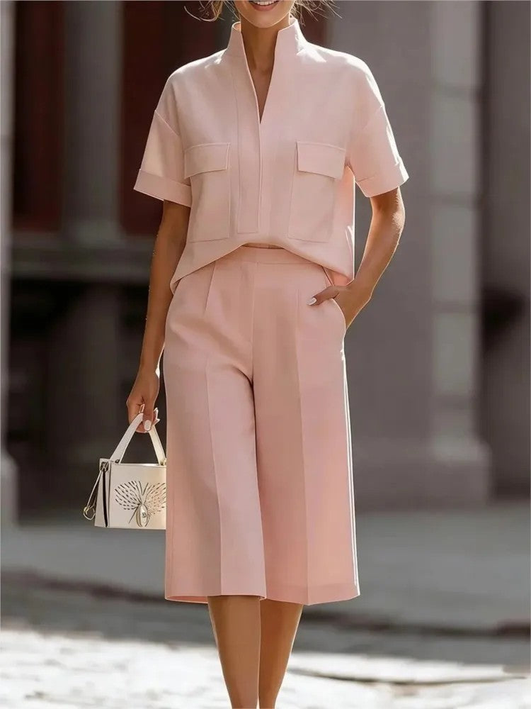 Palazzina Stand-Collar Culotte Set