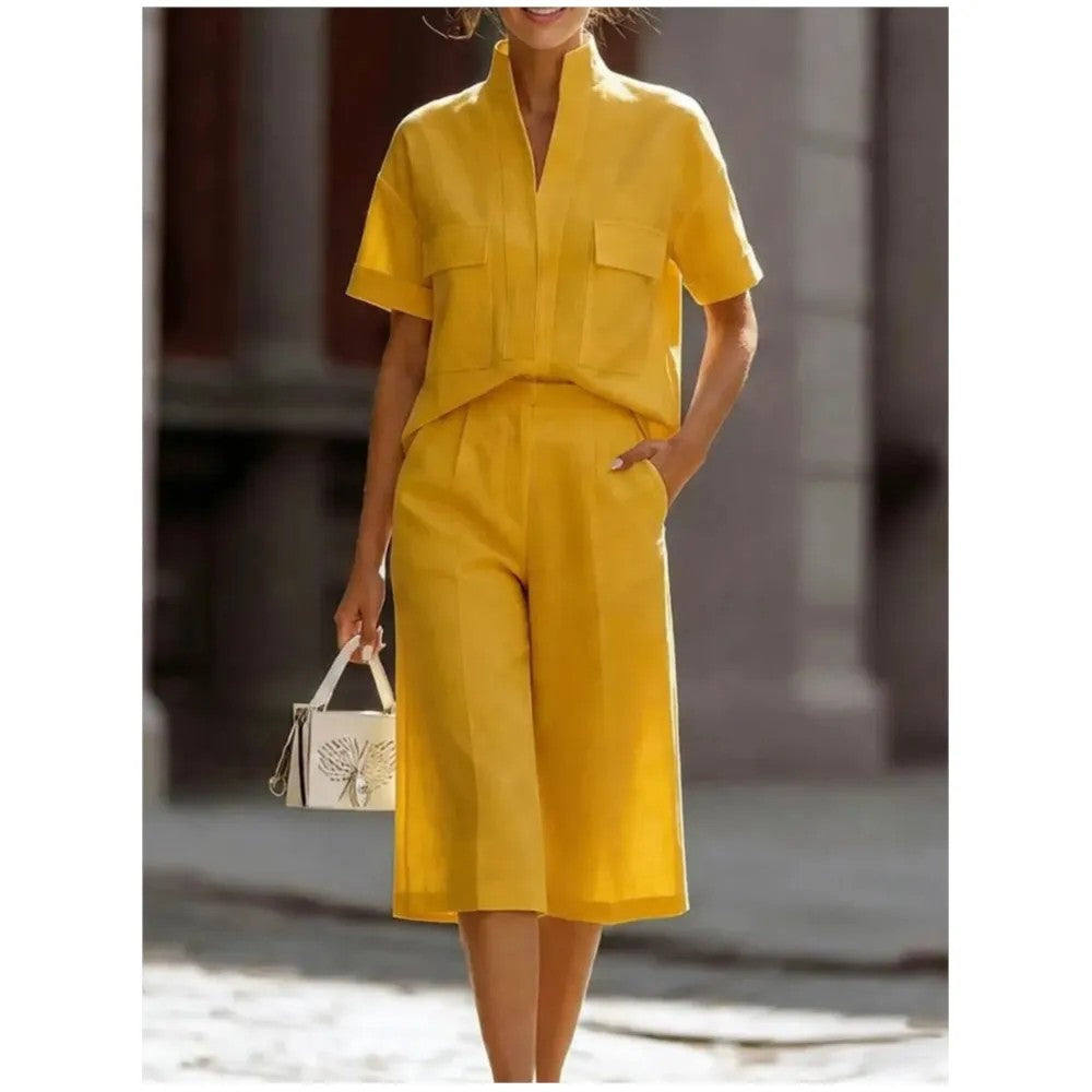 Palazzina Stand-Collar Culotte Set