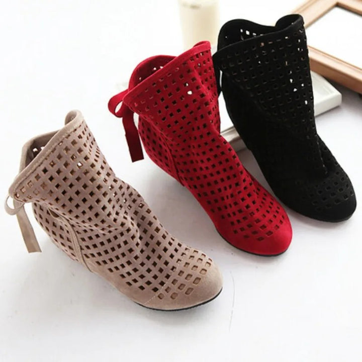 Lattice Cutout Ankle Booties