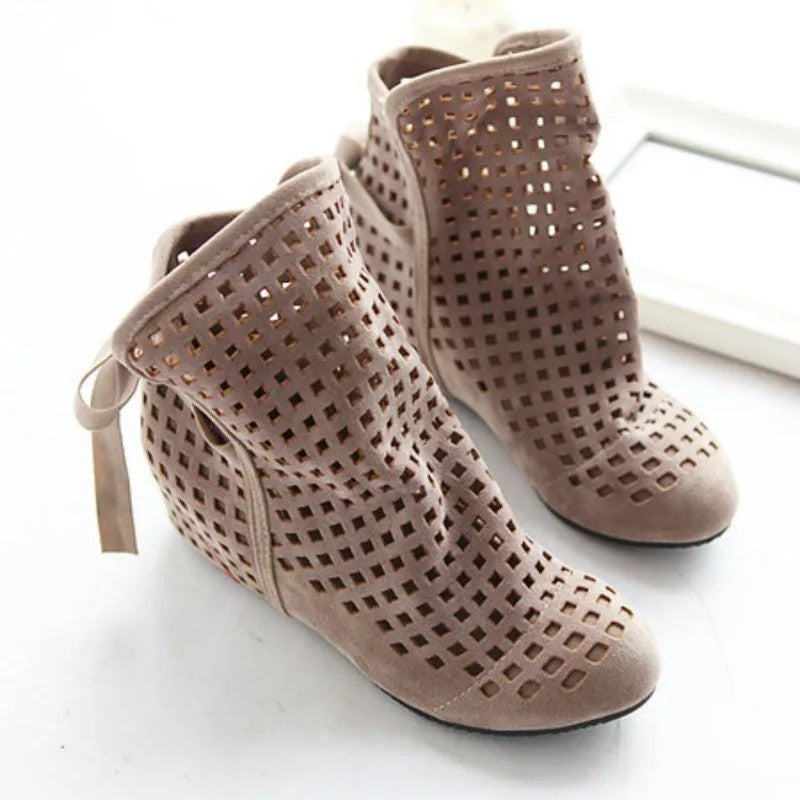 Lattice Cutout Ankle Booties