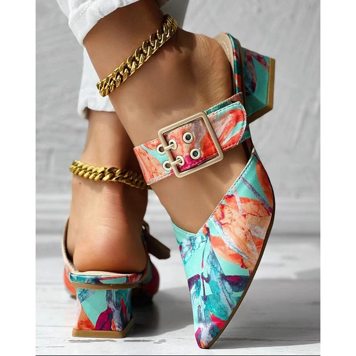 Pittura Buckle Point-Toe Mules