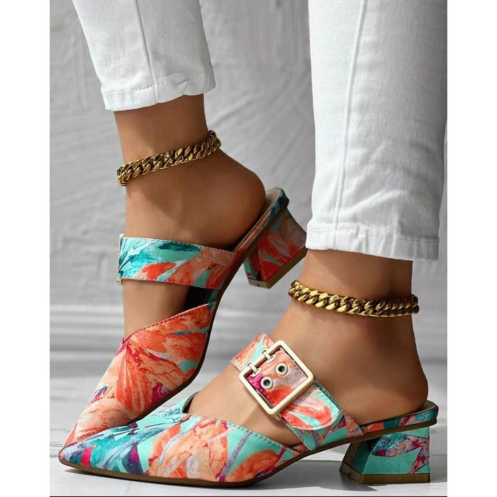 Pittura Buckle Point-Toe Mules