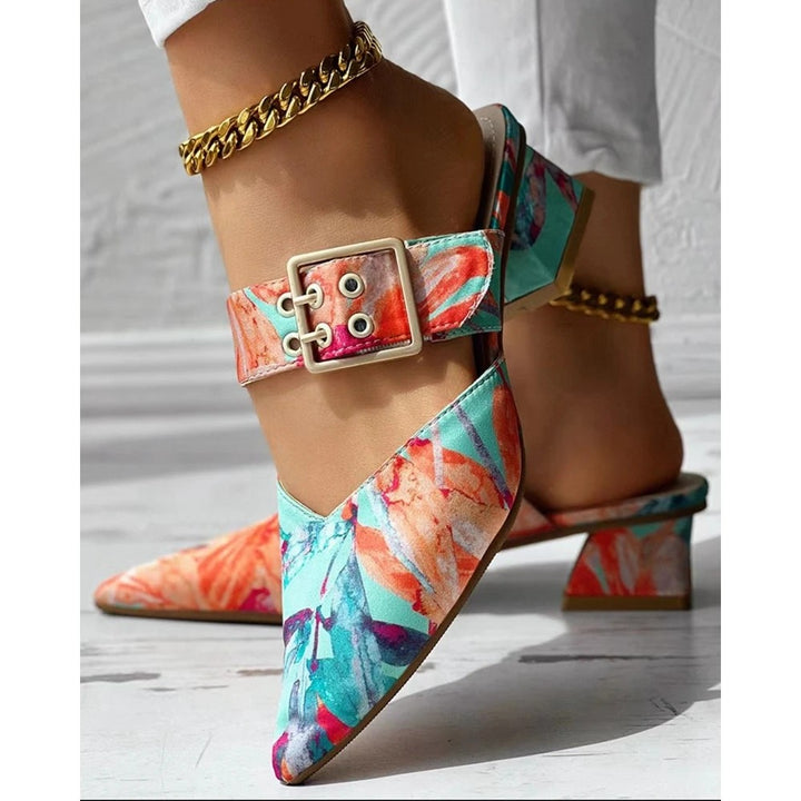 Pittura Buckle Point-Toe Mules