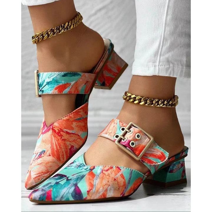 Pittura Buckle Point-Toe Mules