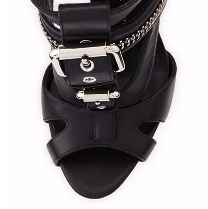 Rivetta Zip-Front Sandals
