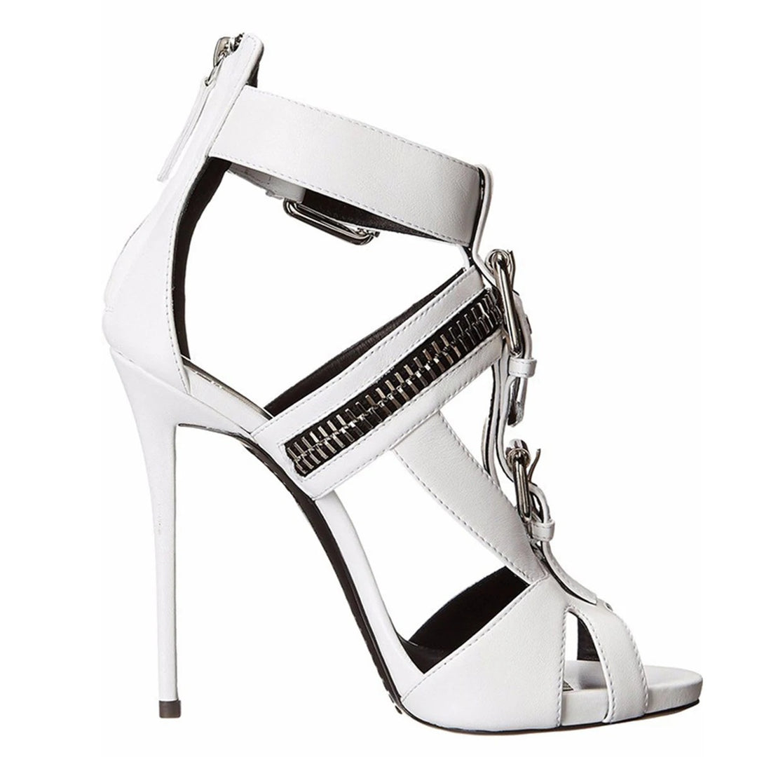 Rivetta Zip-Front Sandals