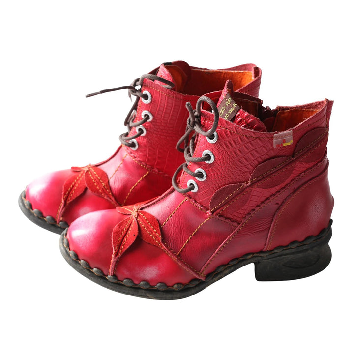 Fogliame Leaf-Stitched Ankle Boots