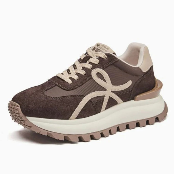 Ribbon Suede Platform Sneakers
