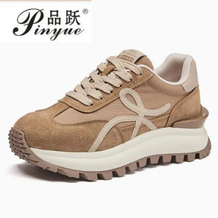 Ribbon Suede Platform Sneakers
