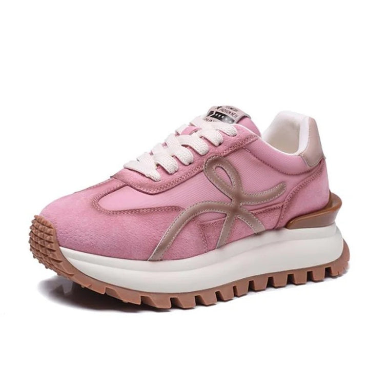 Ribbon Suede Platform Sneakers