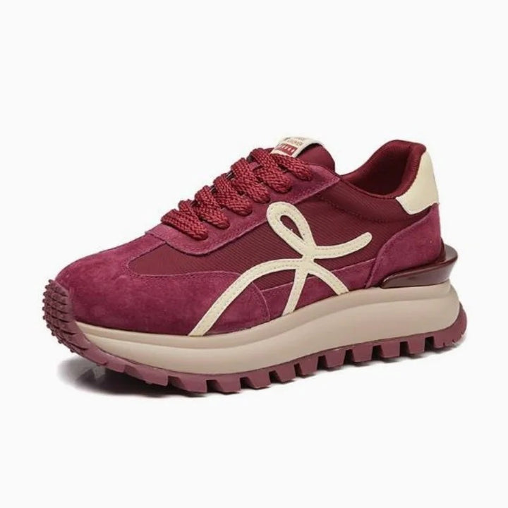 Ribbon Suede Platform Sneakers