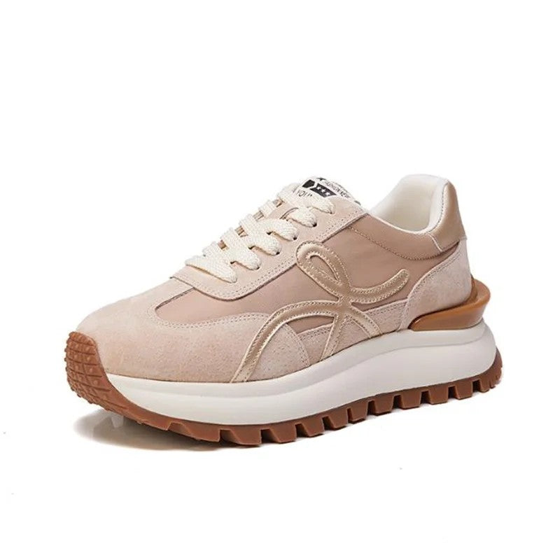 Ribbon Suede Platform Sneakers