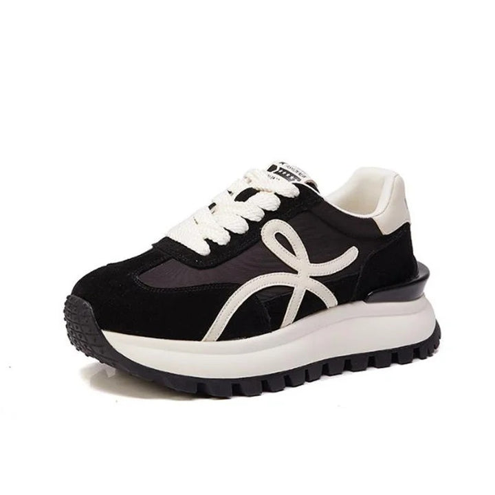 Ribbon Suede Platform Sneakers