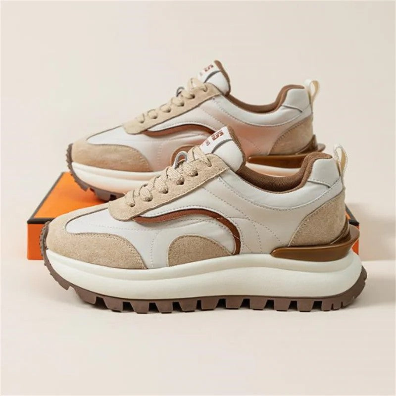 Ribbon Suede Platform Sneakers