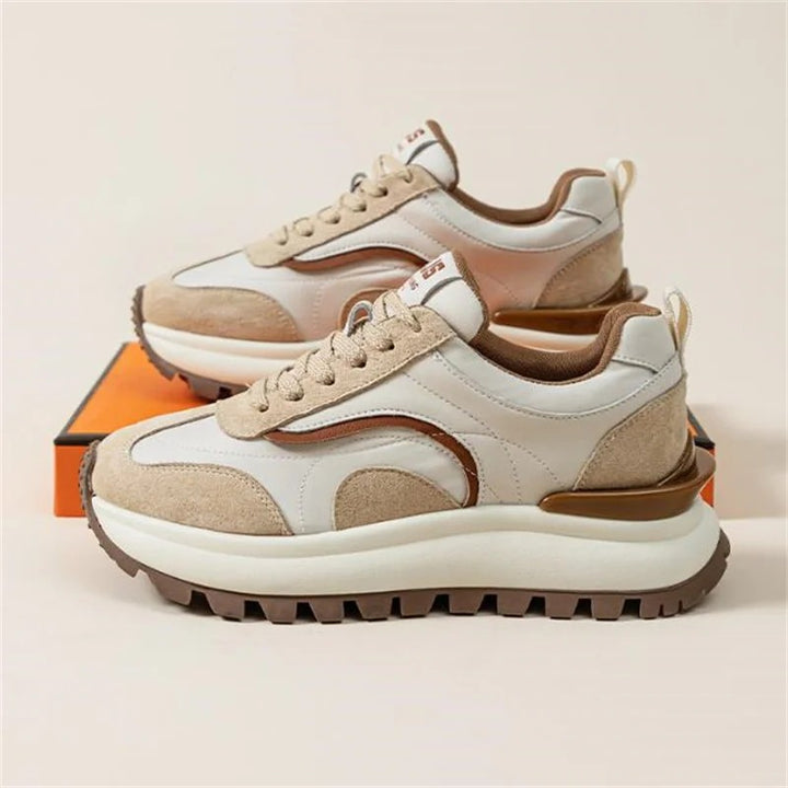 Ribbon Suede Platform Sneakers