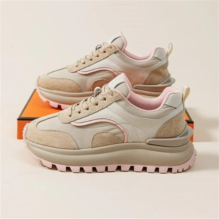 Ribbon Suede Platform Sneakers